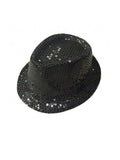 Black Sequin Gangster Hat - thefancydress.co.uk