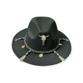 Black Silver Tassels Fedora Hat