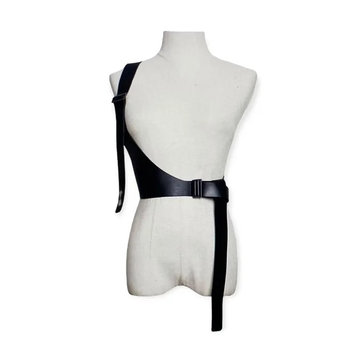 Black Single Shoulder Harness Belt
