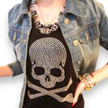 Black Studded Skull T-Shirt