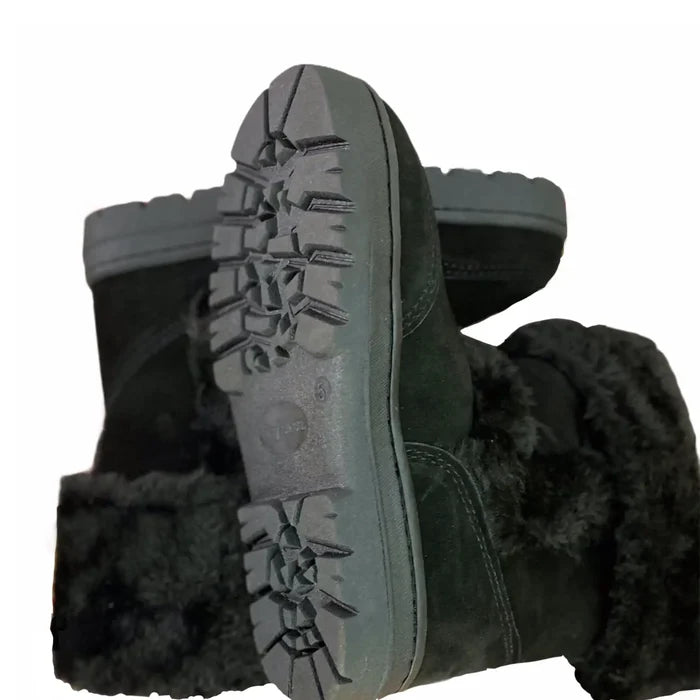 Black Suede Winter Boots - Wild Time Fashion