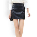 Black Textured Faux Leather Mini Skirt with high waist and back zipper sizes small or large