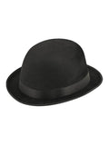 Black Velour Bowler Hat Victorian Head wear - thefancydress.co.uk