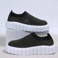 Bling Mesh Platform Sneakers – Women's Vulcanized Shoes