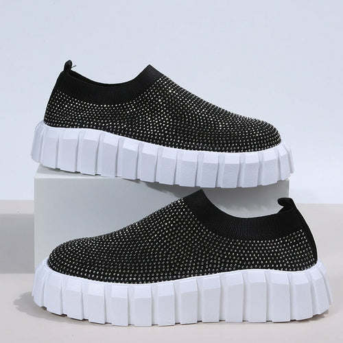 Bling Mesh Platform Sneakers – Women's Vulcanized Shoes
