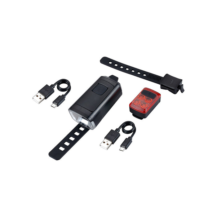 BBB Cycling, BLS-231 Stud50/Slide Combo, Light, Front and Rear, Black, Set