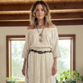 Vintage Boho Blue Beaded Braided Belt