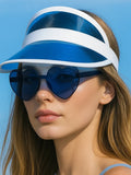 Blue Visor Cap And Glasses