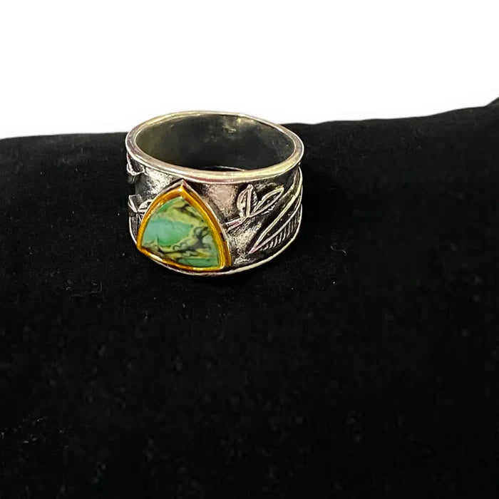 Boho Chic Silver Engraved Tapered Ring - Wild Time Fashion