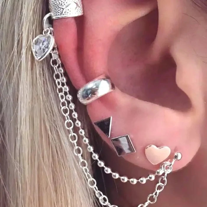 Boho 5-piece ear cuff and stud earring set