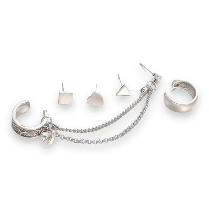 Boho 5-piece ear cuff and stud earring set