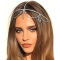 Sparkling Rhinestone Tassel Head Chain Silver Tone