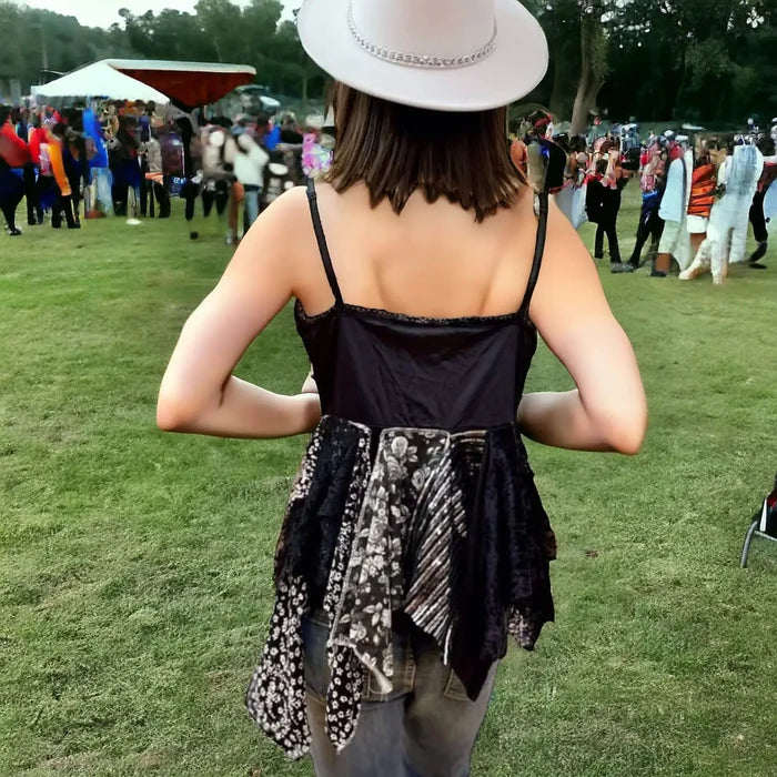 Boho Hippie Festival Hanky Cami Tank Top -Wild Time Fashion