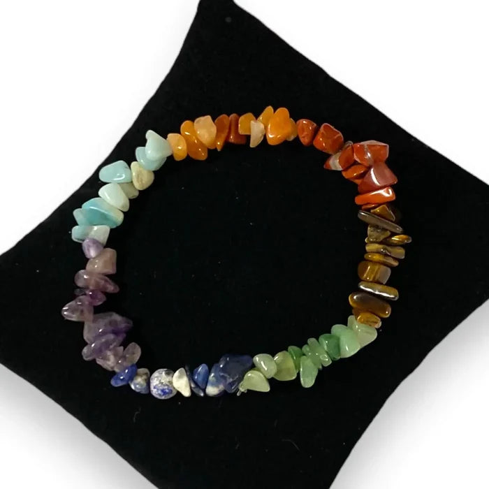 Boho Natural Stone Beaded Chakra Bangle