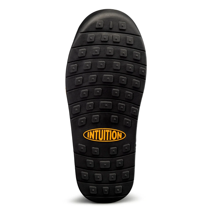 Black sole of a shoe with 'Intuition' branding on a white background