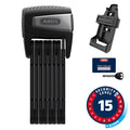 Abus, Bordo Granit XPlus Alarm 6500, Folding Lock, Key, 90cm, 3', 5.5mm, Black