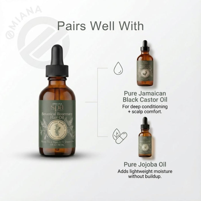 Omiana Natural Cosmetics Oil Botanical Rosemary Hair Oil – Lightweight Conditioning Oil for Scalp & Hair