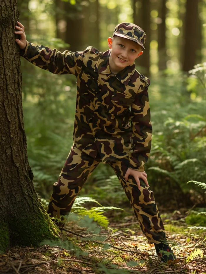Boys Child's Army Military Camouflage Soldier Uniform Set
