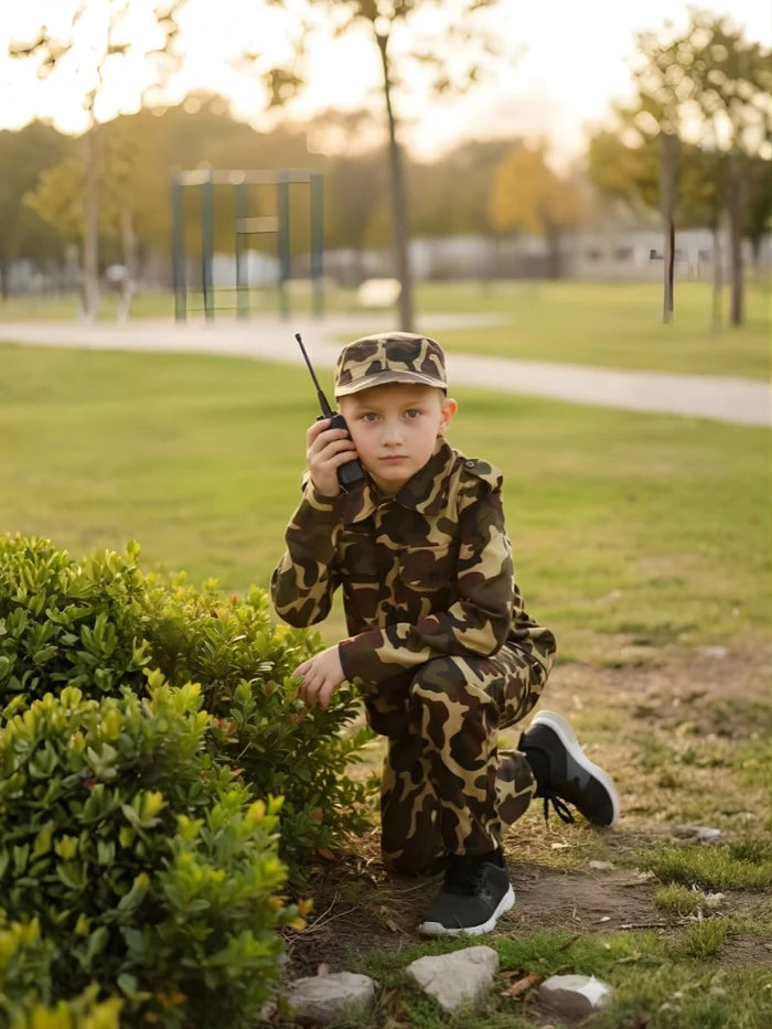 Boys Child's Army Military Camouflage Soldier Uniform Set