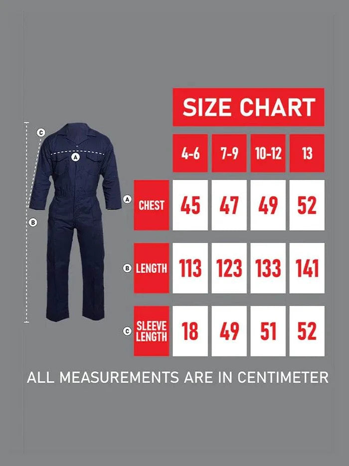Boys Heavy Duty Lightweight Coveralls Boiler Costume - thefancydress.co.uk