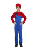 Boys Plumber Bro Red/Blue Costume - thefancydress.co.uk