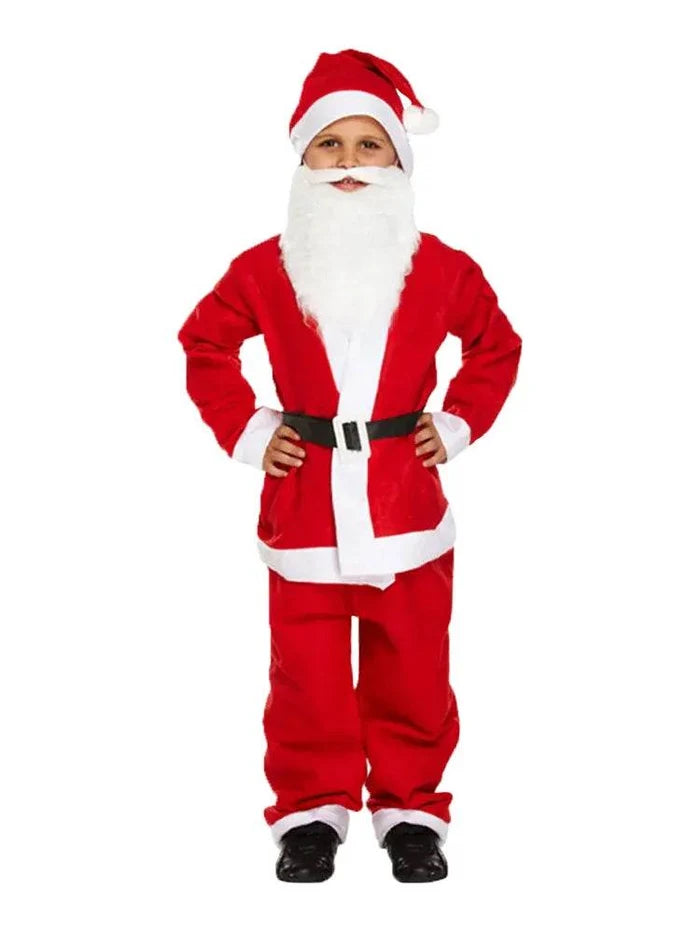 Boy's Santa 5 Pcs Costume - thefancydress.co.uk