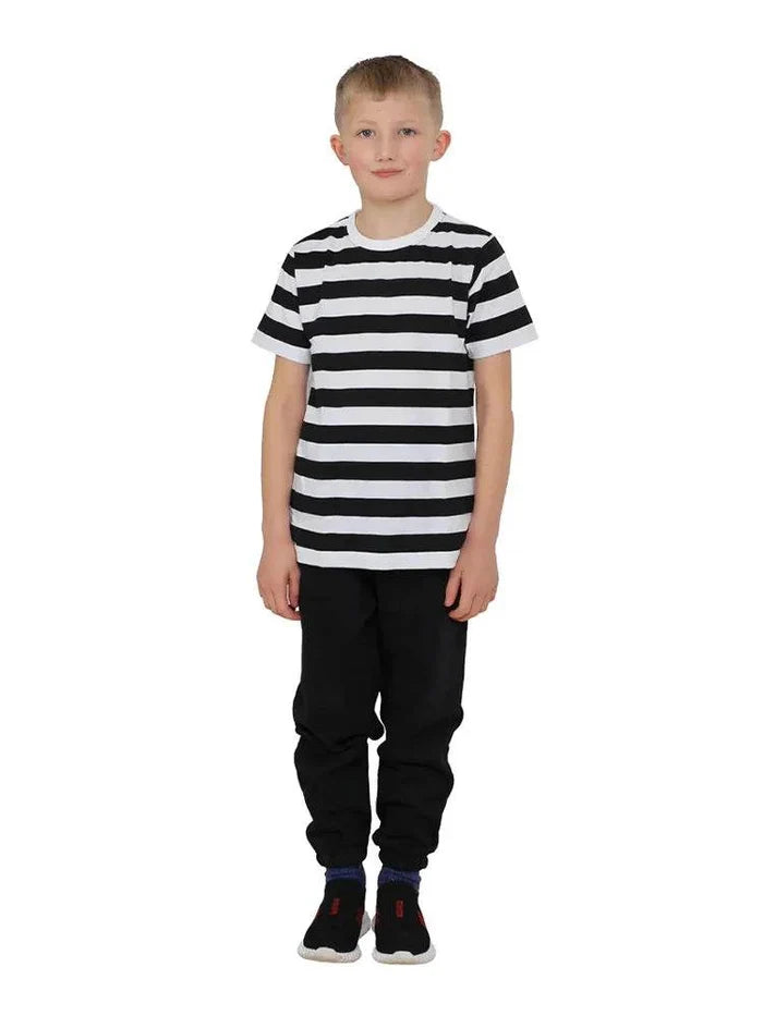 Boys Short Sleeves Stripe T-Shirt - thefancydress.co.uk