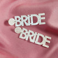 bride marble effect earrings with stud fastening designed for hen parties bridal showers and wedding celebrations
