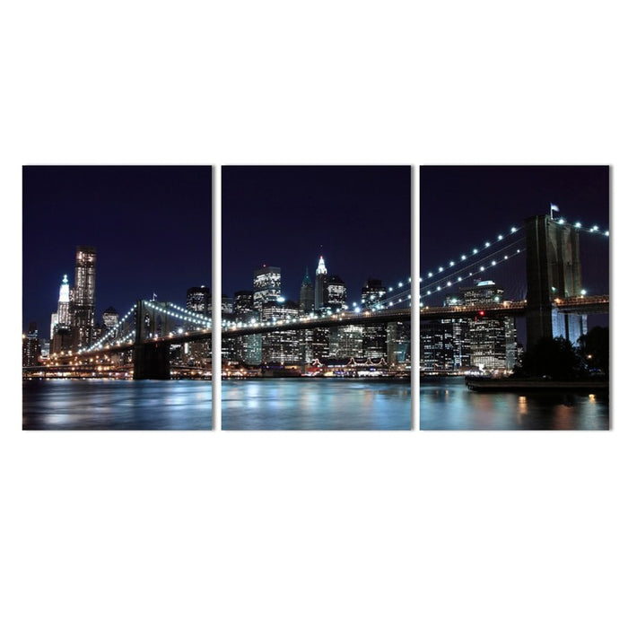 Brooklyn Bridge Bridge Night View Wall Art Decor Canvas Printing - BlueArtDecor