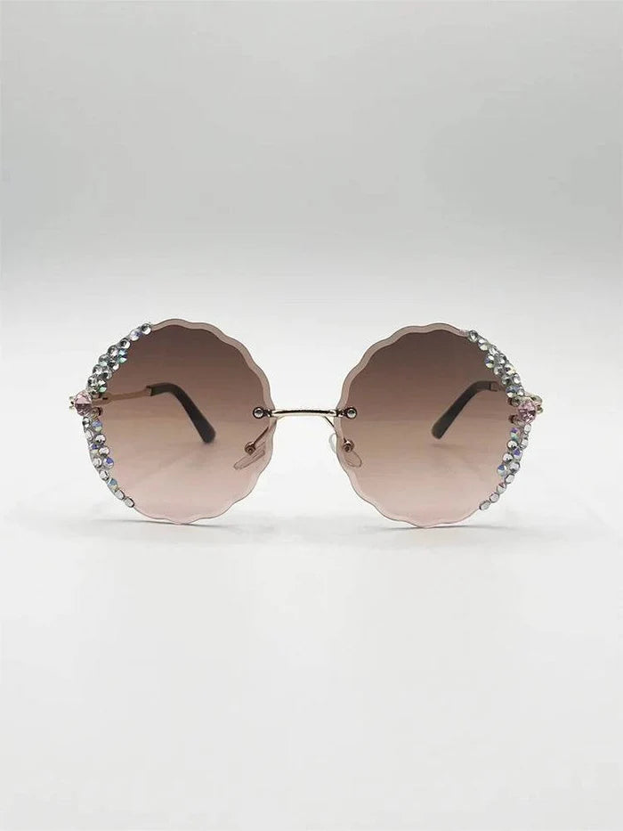 Brown Sparkle Frame Sunglasses - thefancydress.co.uk