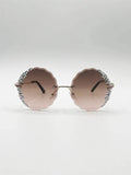 Brown Sparkle Frame Sunglasses - thefancydress.co.uk
