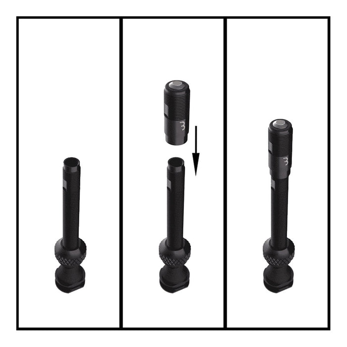 BBB Cycling, BTI-166 Valve CoreCap, Tubeless Valve, 40mm, Black, Pair