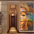 Buddha Statue Meditation Abstract Wall Art Canvas Printing - BlueArtDecor