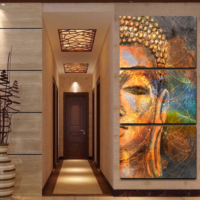 Buddha Statue Meditation Abstract Wall Art Canvas Printing - BlueArtDecor