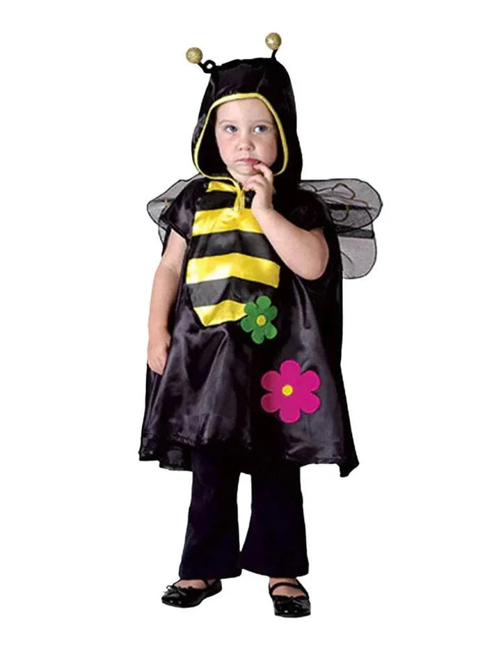 Busy Bee Toddler Fancy Dress Hooded cape Costume With Wings - thefancydress.co.uk