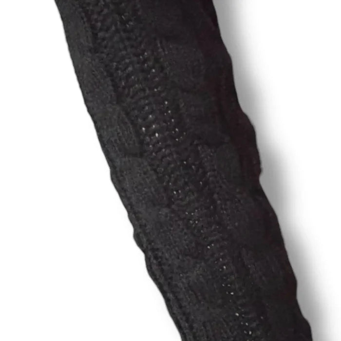 Cable Knit Long Arm Warmers fingerless gloves chunky western goth, boho, streetwear to grunge fashion ivory or black