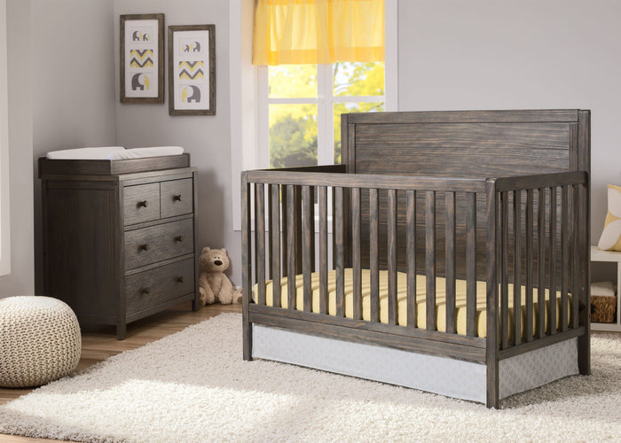 Serta Rustic Grey (084) Cambridge 4-in-1 Convertible Crib, Room View a1a