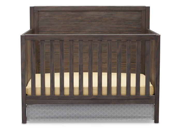 Serta Rustic Grey (084) Cambridge 4-in-1 Convertible Crib, Front View a2a