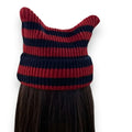 Cat Ears Striped Knitted Beanies wide cuff