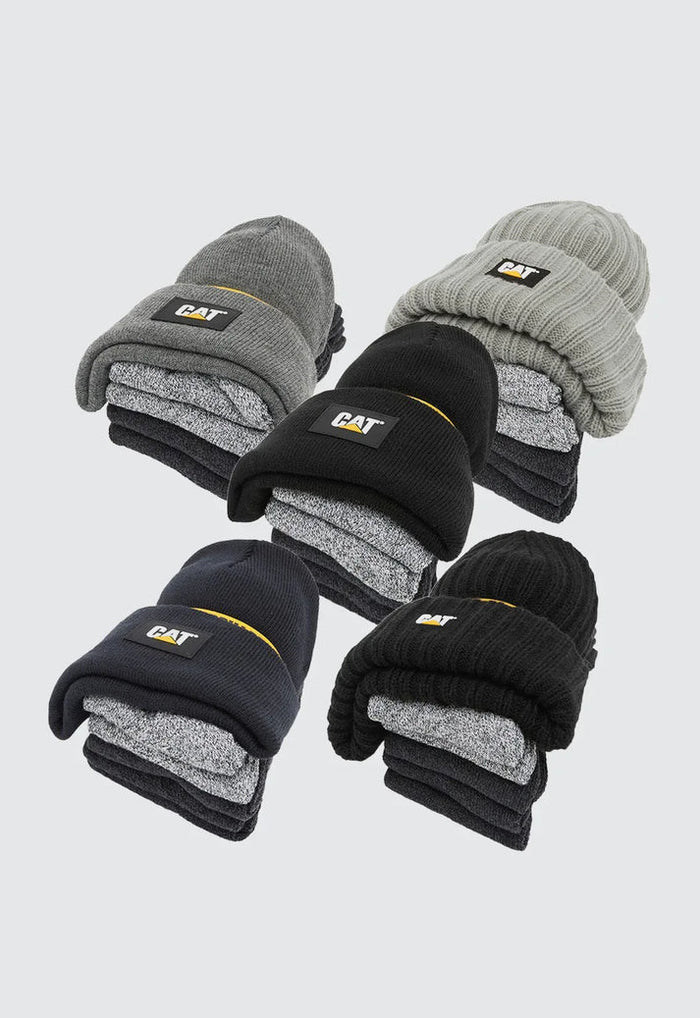 CAT Logo Knit Cap/ 5-Sock Bundle