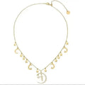 Gold Glittery Celestial Stars and Moons Charming Necklace - Wild Time Fashion