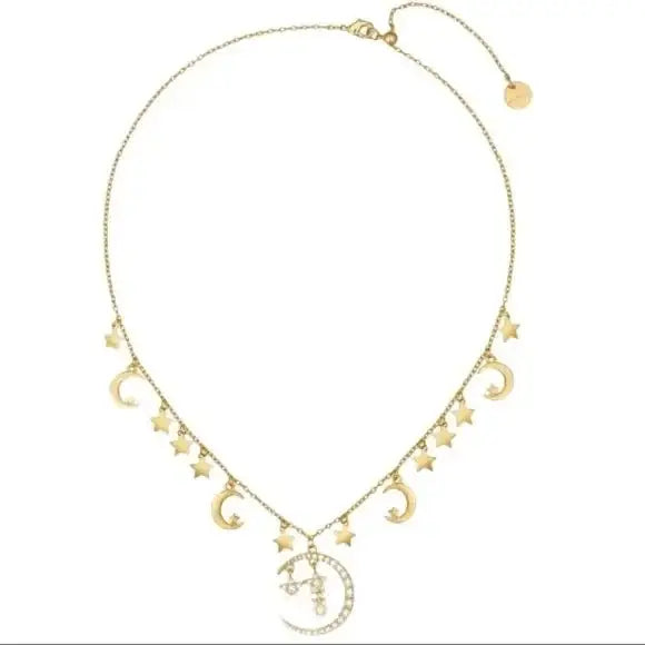 Gold Glittery Celestial Stars and Moons Charming Necklace - Wild Time Fashion
