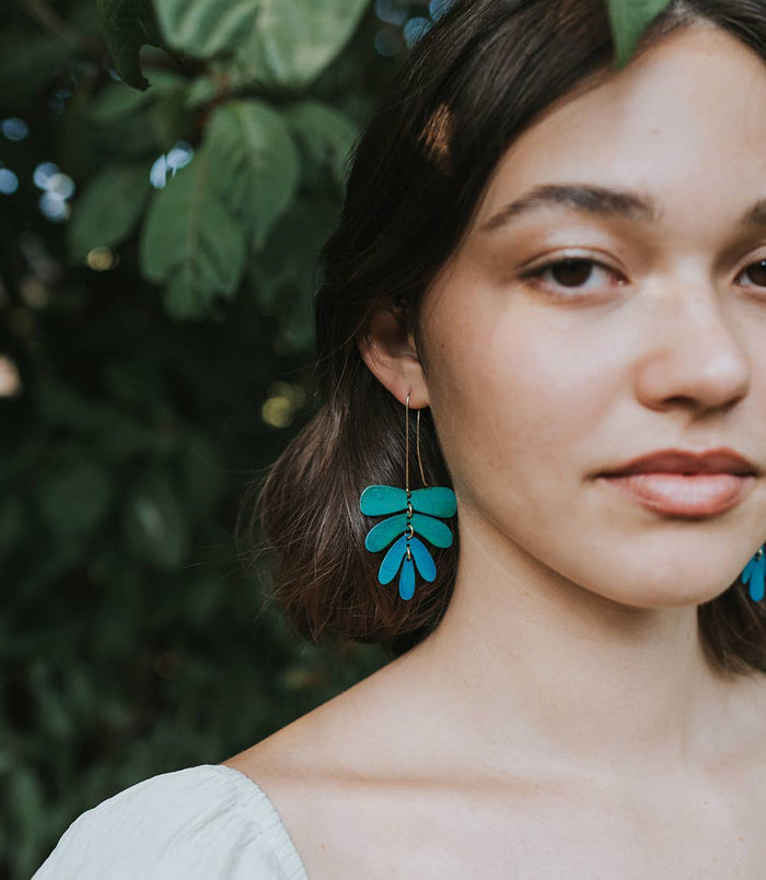 Chameli Dangling Leaf Earrings