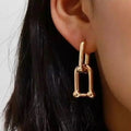 Contemporary Chic U Link Hoop Earrings - Wild Time Fashion