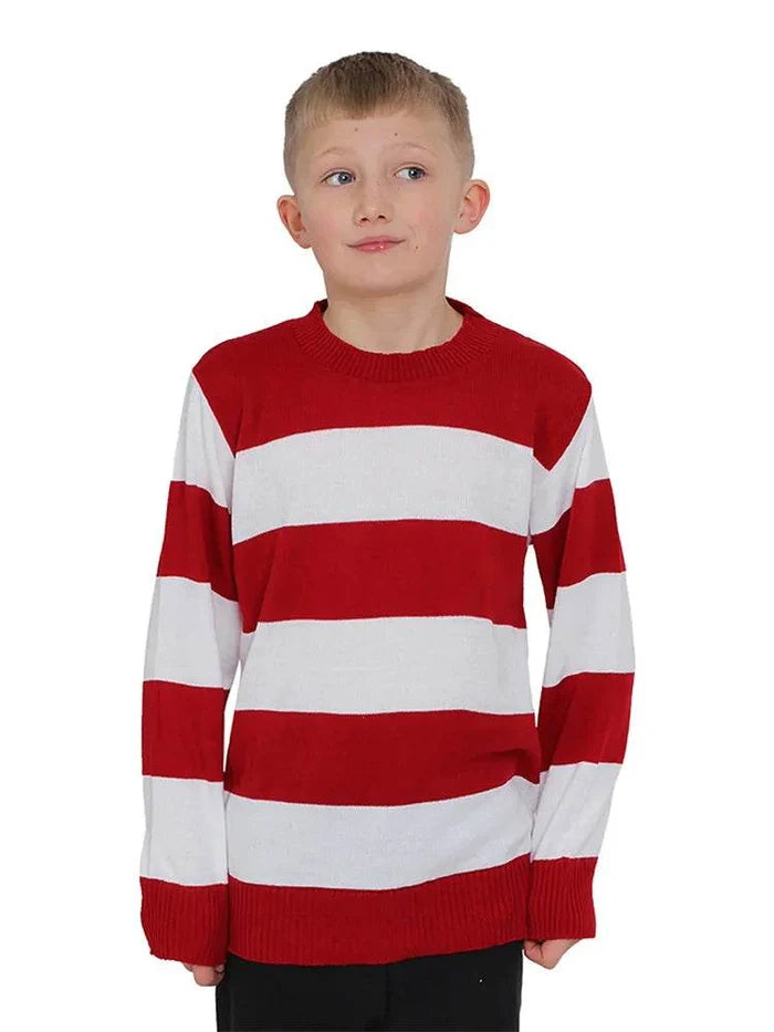 Boys Stripe Knitted Jumper - thefancydress.co.uk