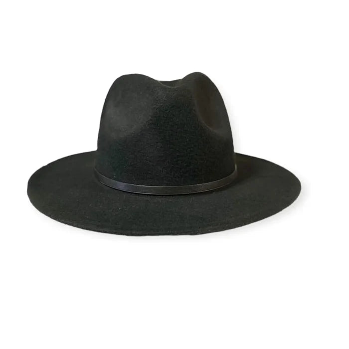 Classic Black Stiff Brim Fedora Hat