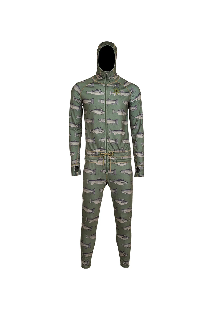 Green camouflage onesie on a white background