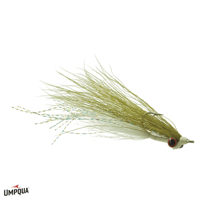 CLOUSER MINNOW Umpqua OLIVE/WHITE 02 Flies Rivers and Glen Trading Co