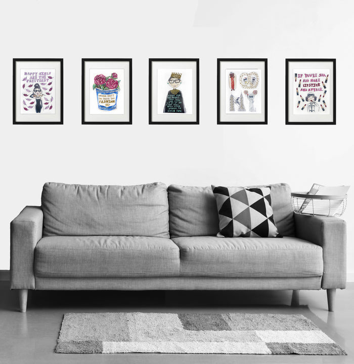 Coco Lipstick Glitter Art Print