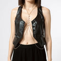 Collar Pearl Body Chain Draped Chains  styled with festival wear
